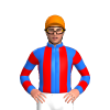 BLUE,RED STRIPES,HOOPS SLEEVES, Orange cap