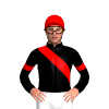 BLACK, RED RIGHT SASH, ARMBAND, Red cap