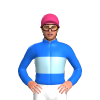 BLUE,LIGHT BLUE BAND, Pink cap