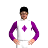 WHITE,PURPLE DIAMOND BAND,SLEEVES, Black cap
