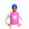 HOT PINK,WHITE DIAMOND BAND,WHITE SLEEVES,HOT PINK DIAMOND, Blue cap