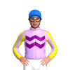 MAUVE, PURPLE TWO ZIGZAG CHEVRON, MAUVE SLEEVES, YELLOW STRIPES, Blue cap