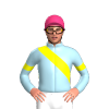 LIGHT BLUE,YELLOW RIGHT SASH,ARM BAND, Pink cap