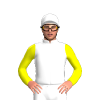 WHITE,PURPLE FIVE STARS,YELLOW SLEEVES, White cap