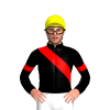 BLACK, RED RIGHT SASH, ARMBAND, Yellow cap