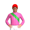 HOT PINK,GREEN RIGHT SASH, Red cap