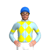 LIGHT BLUE, YELLOW DIAMONDS, ARMBANDS, Blue cap