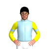 LIGHT BLUE, YELLOW FIVE STARS, YELLOW SLEEVES, LIGHT BLUE ARMBAND, Black cap