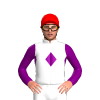 WHITE,PURPLE DIAMOND BAND,SLEEVES, Red cap