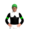 WHITE,BLACK HALVED,BLACK DIAMOND BAND,SLEEVES,LIME ARMBANDS, Green cap