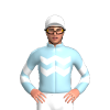 LIGHT BLUE, WHITE TWO ZIGZAG CHEVRON, LIGHT BLUE SLEEVES,WHITE TWO CHEVRONS, White cap