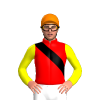 RED, BLACK RIGHT SASH, YELLOW SLEEVES, Orange cap