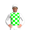 WHITE, LIME CHECKS, White cap