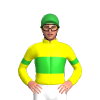 YELLOW, LIME GREEN BAND, ARMBAND, Green cap
