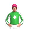 GREEN,WHITE DIAMOND BAND,GREEN SLEEVES,WHITE STRIPES, Pink cap