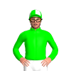 LIME, WHITE CIRCLES, LIME CAP, WHITE QUARTERS