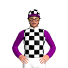 WHITE,BLACK CHECKS,PURPLE SLEEVES,BLACK CAP,WHITE CHECKS,PURPLE PEAK