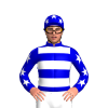 MEDIUM BLUE,WHITE HOOPS, STARS SLEEVES, STARS CAP