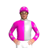 SILVER, SHOCKING PINK HALVED VERTICAL,SHOCKING PINK SLEEVES, SILVER STARS,SHOCKING PINK CAP,SILVER STARS