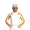 WHITE, ORANGE EPAULETTES, STRIPES SLEEVES, STRIPES CAP