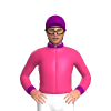 PINK, PURPLE CUFFS, COLLAR, CAP
