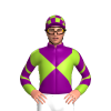 YELLOW GREEN,PURPLE DIABLO,YELLOW GREEN SLEEVES,PURPLE CHEVRONS,CAP,YELLOW GREEN CHECKS CAP, PURPLE COLLAR