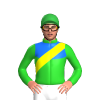 Lime Green, Blue Yoke, Yellow Sash, Green Cap