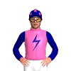 Hot Pink, Navy Blue Lightning Bolt, Navy Blue Sleeves And Cap, Hot Pink Stars And Pom Pom