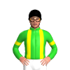 Lime Green, Yellow Braces And Armbands, Black Cap