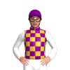 Purple And Old Gold Checks, White Sleeves, Purple Cap