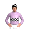 Lilac, Black And White Checked Band, Checked Armbands And Checked Cap