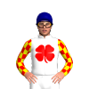 White, Red Four Leaf Clover, Red And Yellow Checked Sleeves, Navy Blue Cap