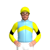 Sky Blue, Yellow Chevron, Sleeves, Black Chevron, Yellow Cap