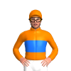 Orange, Blue Band, Orange Sleeves With Blue Band, Orange Cap