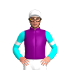 Purple, White Diamond, Aqua Sleeves, White Armbands And Cap