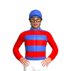 Royal Blue, Red Hoops, Red Sleeves