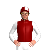 Maroon, White Bullseye And Sleeves, Quartered Cap