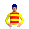 Yellow, Red Hoops, Dark Blue Cap