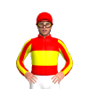 Red, Yellow Band, Striped Sleeves