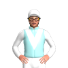 Pale Blue, White Vee, Sleeves And Cap