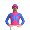 Pink, Royal Blue Crossed Sashes, Sleeves And Striped Cap