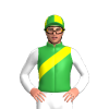 Green, Yellow Sash, White Sleeves, Green And Yellow Quartered Cap