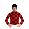 Black, Red Checks, Red Hooped Sleeves