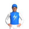 Blue, White Lightning Bolt And Sleeves