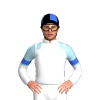 White, Light Blue Jewel And Epaulettes, Halved Sleeves, Royal Blue Armbands, Quartered Cap
