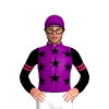 Purple, Black Stars And Sleeves, Cerise Double Armbands