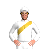 White, Gold Sash