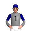 Grey, One Syndications Logos, Navy Blue Diagonal Halved Sleeves, Navy Blue Cap, Gold Seams