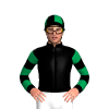 Black, Emerald Green Shamrock, Hooped Sleeves, Quartered Cap