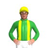 Green, Yellow Braces And Cap